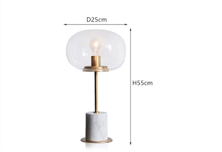 Lampe à poser design avec socle en marbre Bess - vue 8 sur 8
