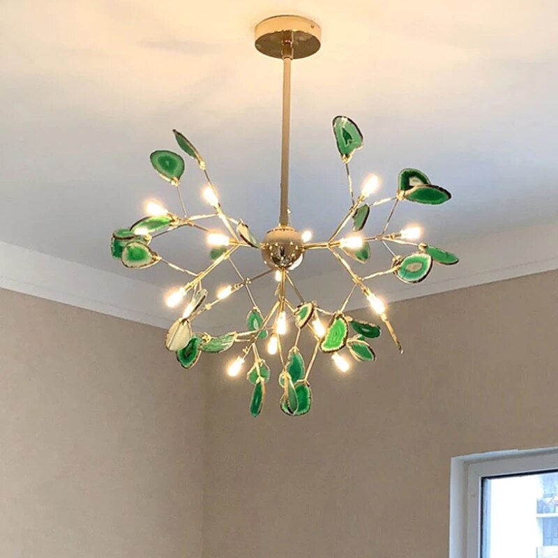 Lustre moderne en cristal LED coloré Sariya
