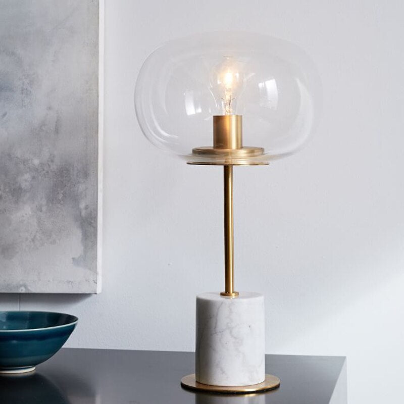 Lampe à poser design avec socle en marbre Bess - vue 3 sur 8