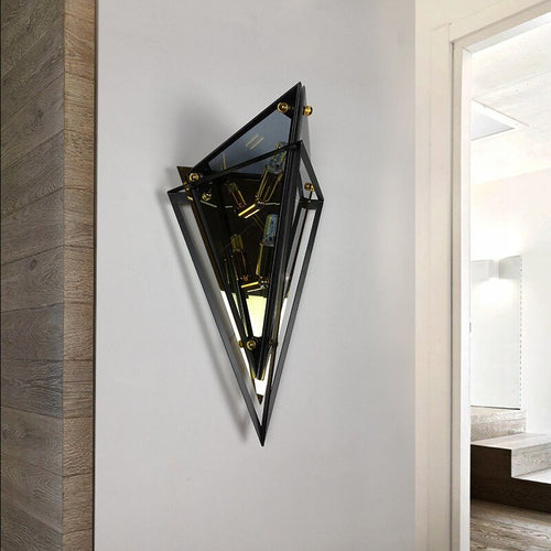 Applique murale rétro LED en verre fumé Klais