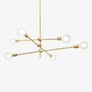 Lustre design à LED en tubes dorés Loft