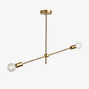 Lustre design à LED en tubes dorés Loft