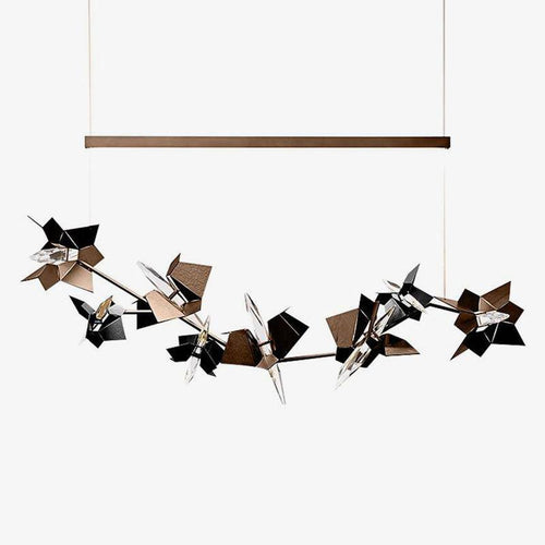Lustre design moderne à plaques plates chromées Flate