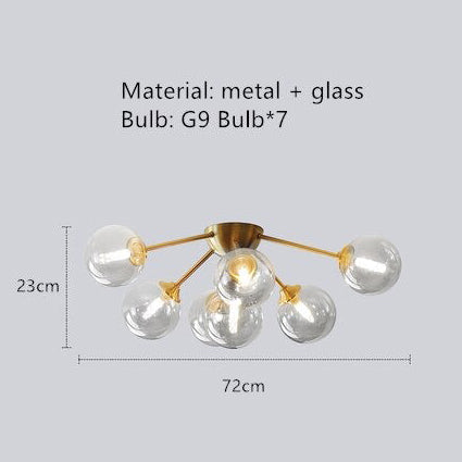 Plafonnier moderne LED avec des globes en verre Vera - vue 8 sur 10