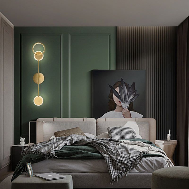 Applique murale moderne LED circulaire en métal doré Sicily - vue 6 sur 13