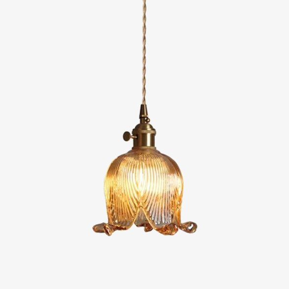 Suspension vintage LED avec abat-jour en verre Finnian