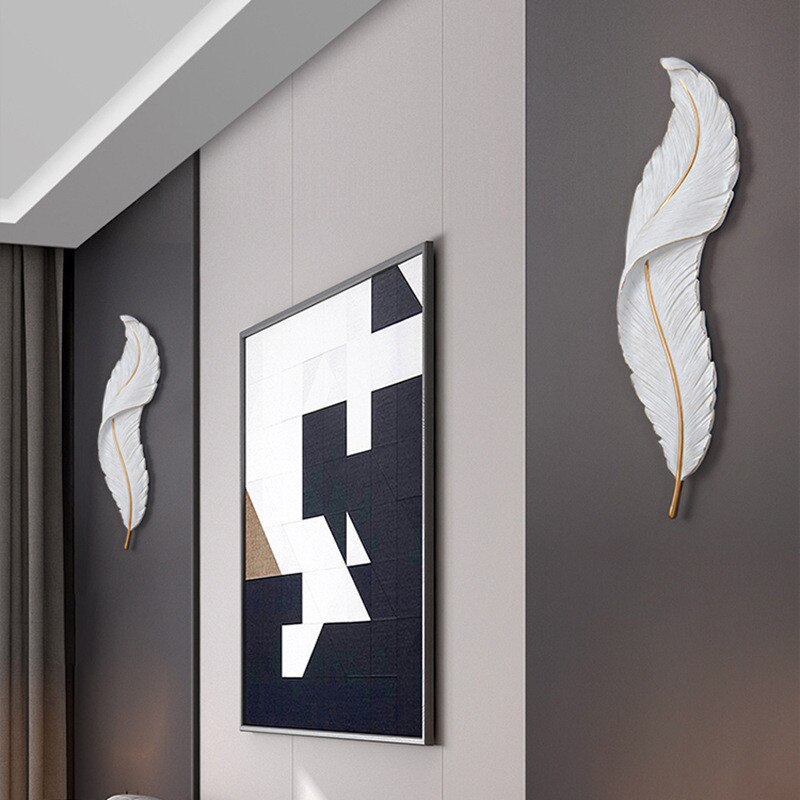 Applique murale moderne LED en forme de plume blanche Kauai - vue 6 sur 11