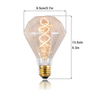 Ampoule diamant à incandescence filament spiral vintage 4W à LED Edison