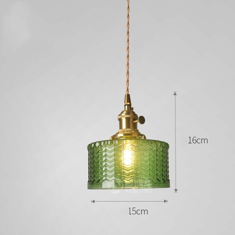 Suspension vintage LED avec abat-jour en verre Finnian - vue 18 sur 31