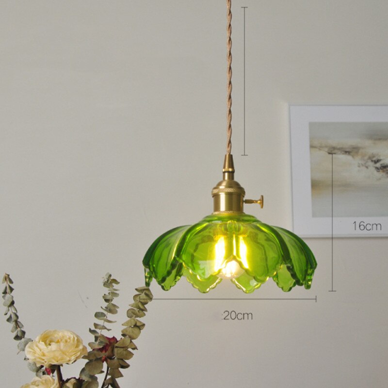 Suspension vintage LED avec abat-jour en verre Finnian - vue 13 sur 31