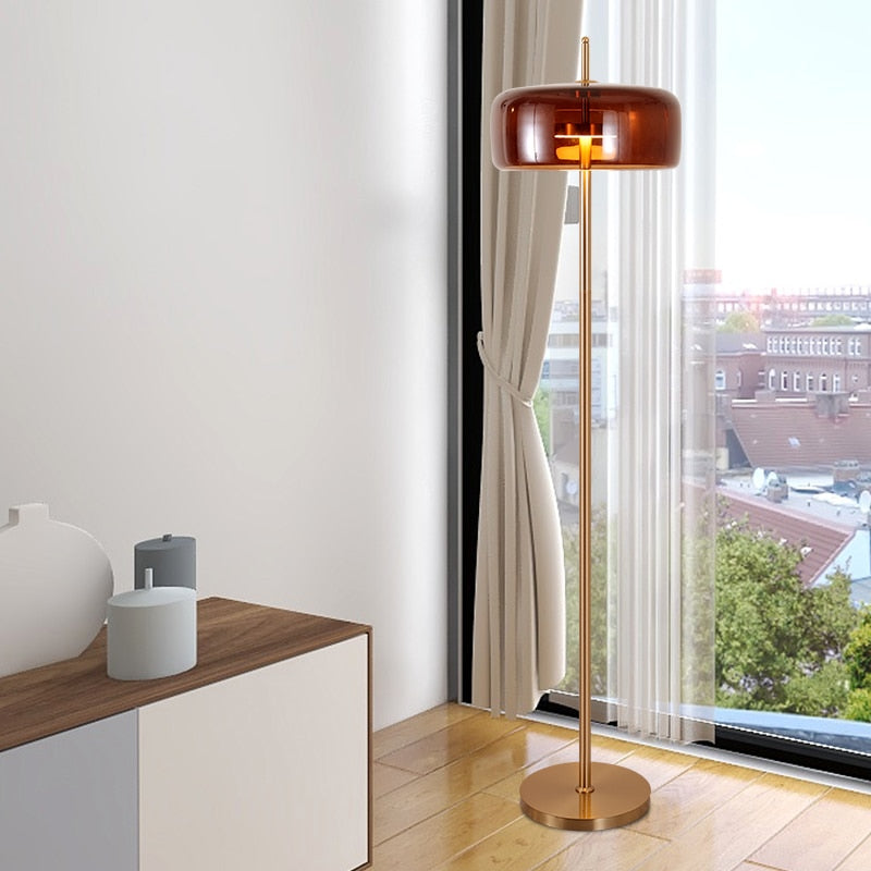 Lampadaire design arrondie en verre fumé Chandelier - vue 4 sur 4