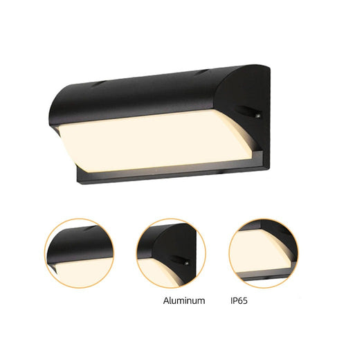 Applique murale extérieur LED en métal noir Hallen