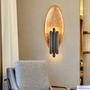 Applique murale moderne LED ovale avec tubes dorés Avery
