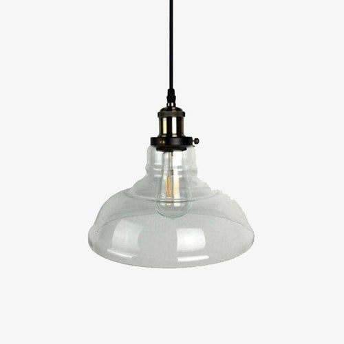 Suspension moderne LED noir avec abat-jour en verre Loft