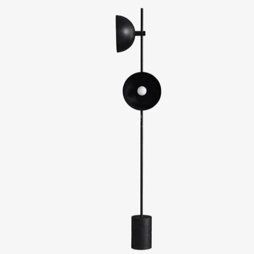 Lampadaire moderne LED avec tige et abat-jour métal noir