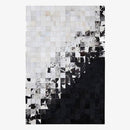 Tapis rectangle moderne avec carrés noirs et blancs