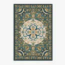 Tapis persan rectangle vert au style dirouz H