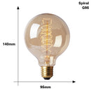Grosse ampoule boule à incandescence filament spiral vintage 40W Edison