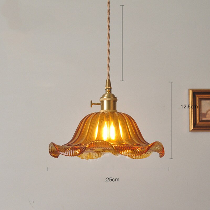 Suspension vintage LED avec abat-jour en verre Finnian - vue 22 sur 31