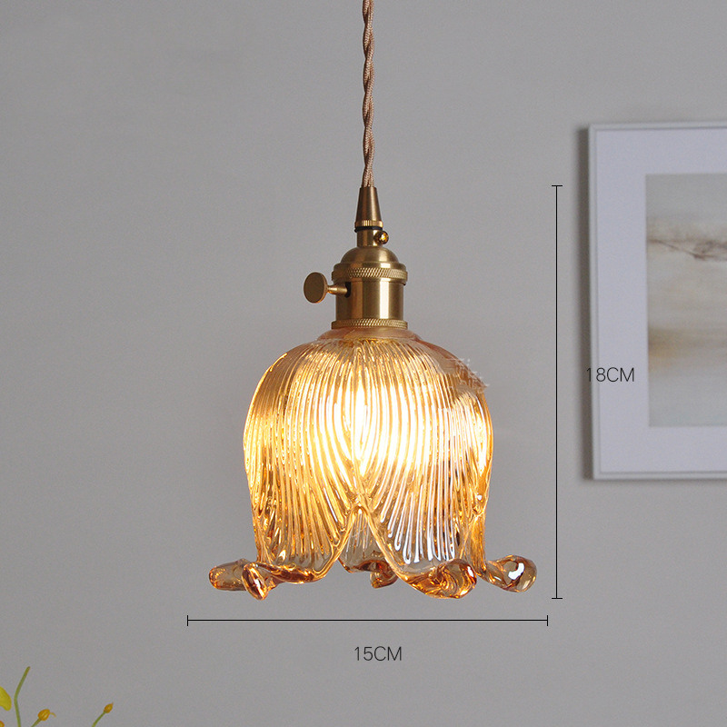 Suspension vintage LED avec abat-jour en verre Finnian - vue 26 sur 31