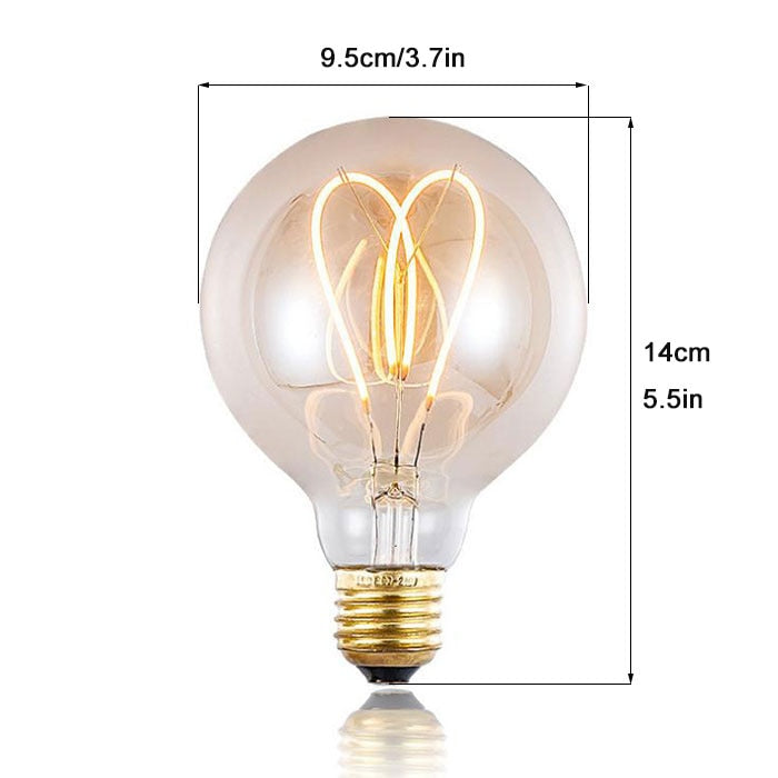 Ampoule globe à incandescence filament coeur vintage 4W à LED Edison - vue 4 sur 4