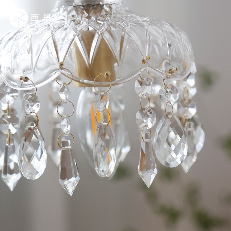Suspension vintage avec abat-jour en cristal Phitz - vue 5 sur 8