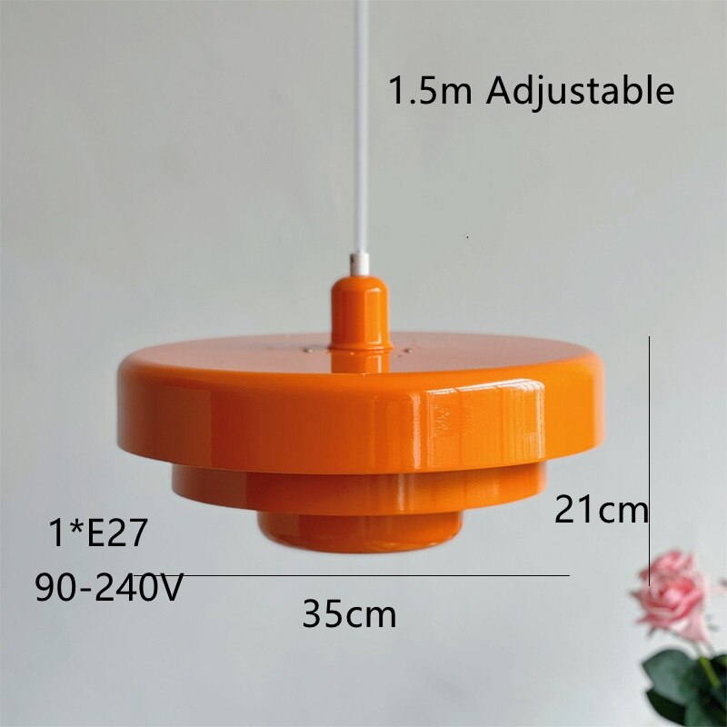Suspension design avec abat-jour multiple en métal coloré Hirphan