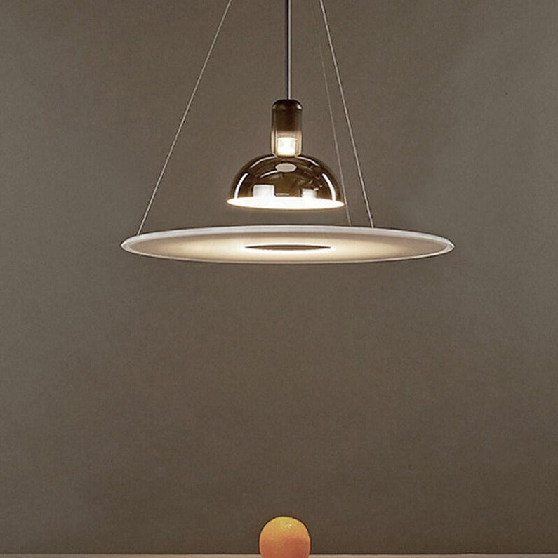 Lustre design LED avec lampe chromé suspendu Helios - vue 4 sur 6