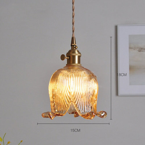 Suspension vintage LED avec abat-jour en verre Finnian