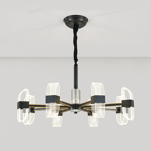 Lustre design avec abat-jours ajustables et en transparents Nevis