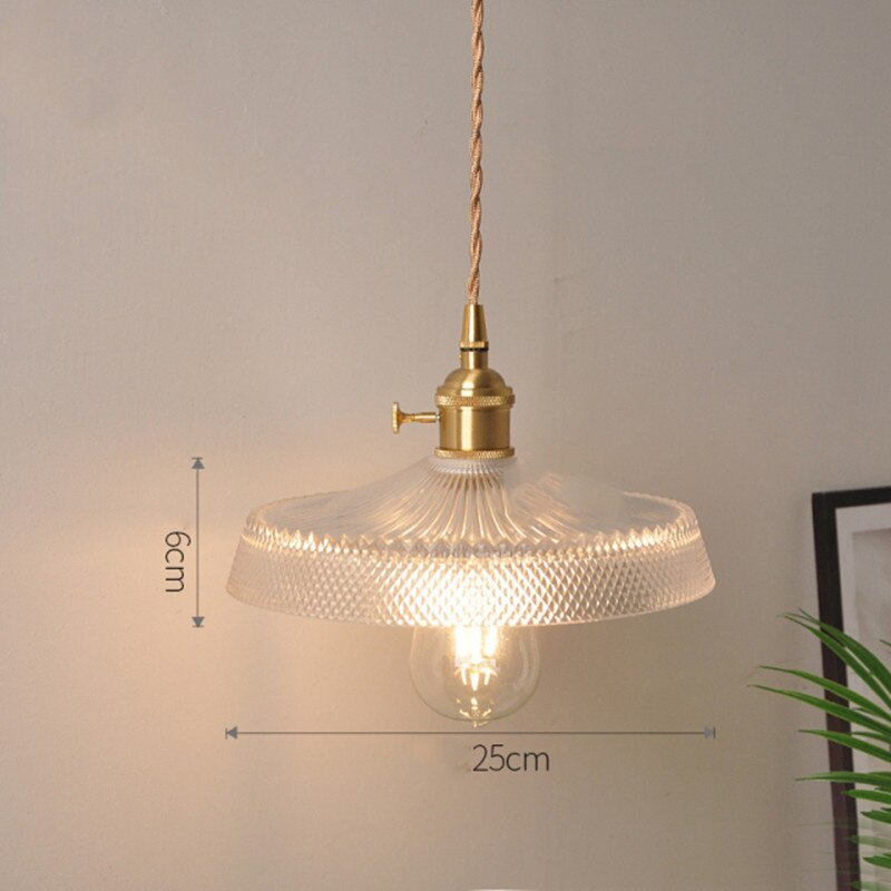 Suspension vintage LED avec abat-jour en verre Finnian - vue 21 sur 31