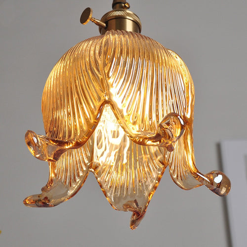 Suspension vintage LED avec abat-jour en verre Finnian