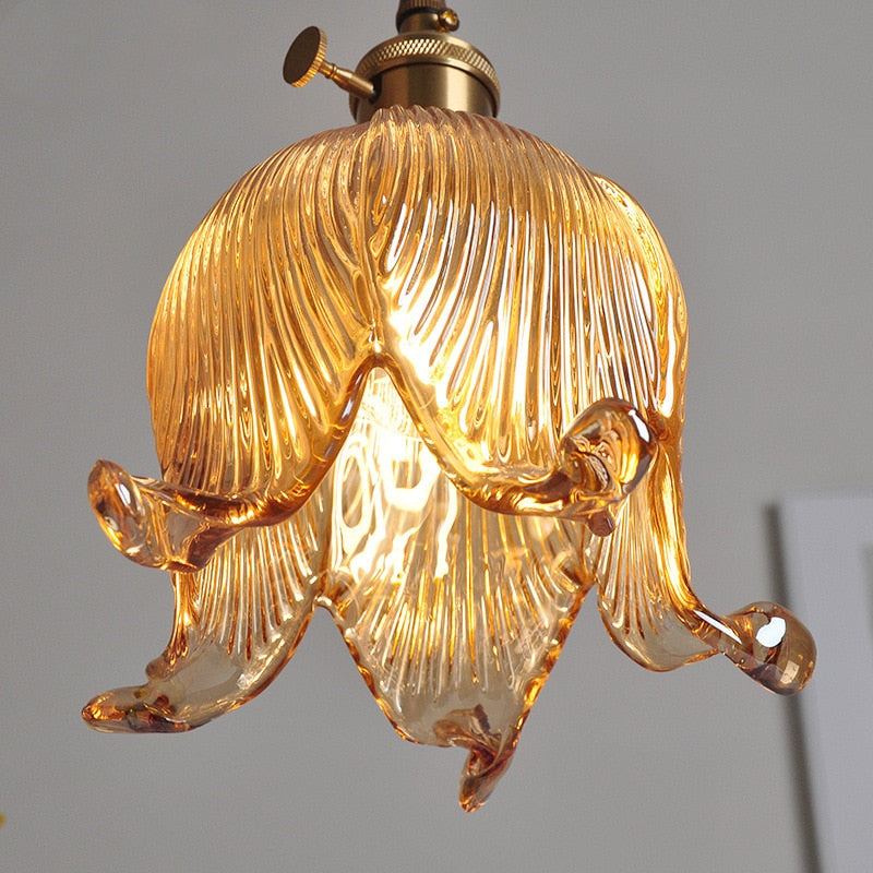 Suspension vintage LED avec abat-jour en verre Finnian - vue 4 sur 31