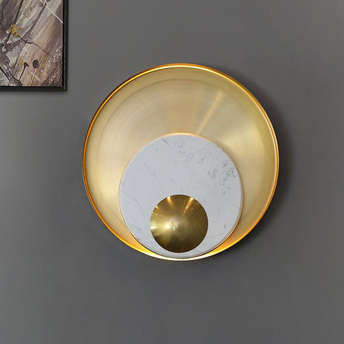 Applique murale design LED en marbre et laiton doré luxury