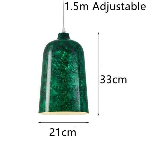 Suspension design avec abat-jour en métal vert Livia - vue 7 sur 6