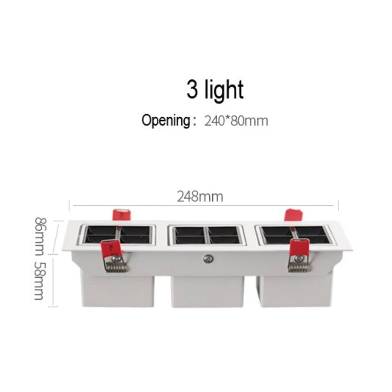 Spot moderne LED carré et angle ajustable à 60° Dina - vue 7 sur 7