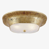Plafonnier design LED en métal doré style rétro