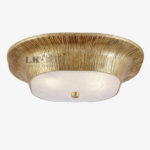 Plafonnier design LED en métal doré style rétro