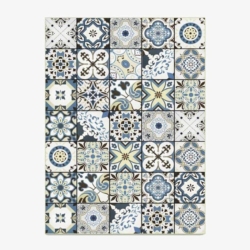 Tapis rectangle vintage aux motifs colorés Mats
