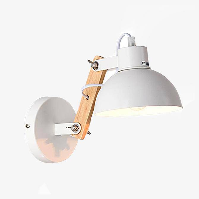 Applique design en bois et métal ajustable Sconce