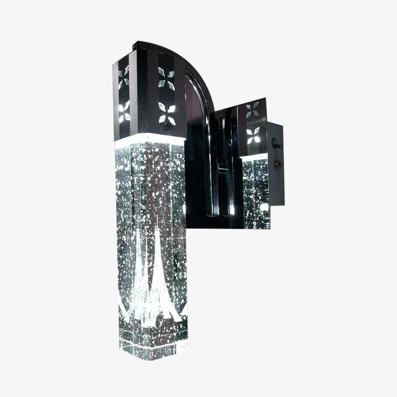 Applique murale cubique en cristal avec tour Eiffel Bubble