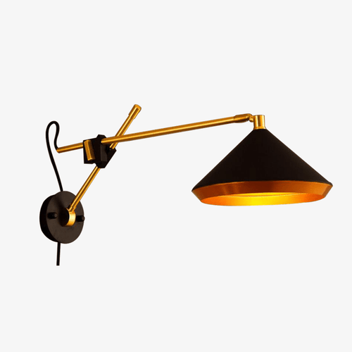 Applique murale LED ajustable dorée Vintage