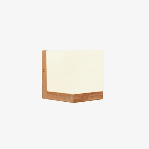 Applique murale moderne à LED en forme cubique en bois