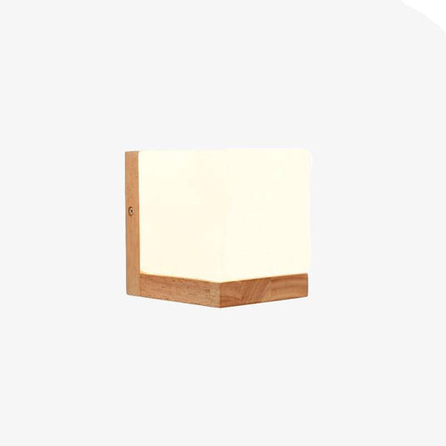 Applique murale moderne à LED en forme cubique en bois