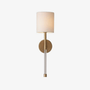 Applique murale moderne LED avec abat-jour beige et tige métal rétro