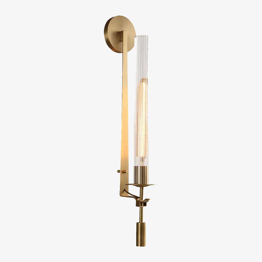 Applique murale moderne LED avec abat-jour cylindrique doré et transparent Luxury - vue 2 sur 6