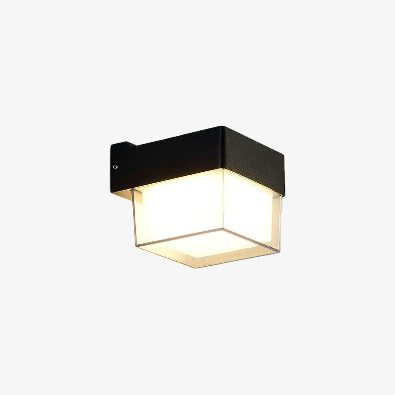 Applique murale moderne LED cubique en métal Adam