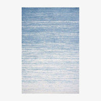 Tapis rectangle moderne au dégradé bleu et blanc style Keecy