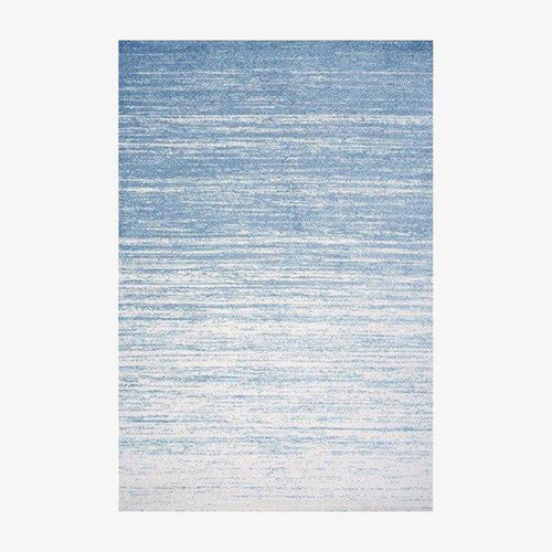 Tapis rectangle moderne au dégradé bleu et blanc style Keecy