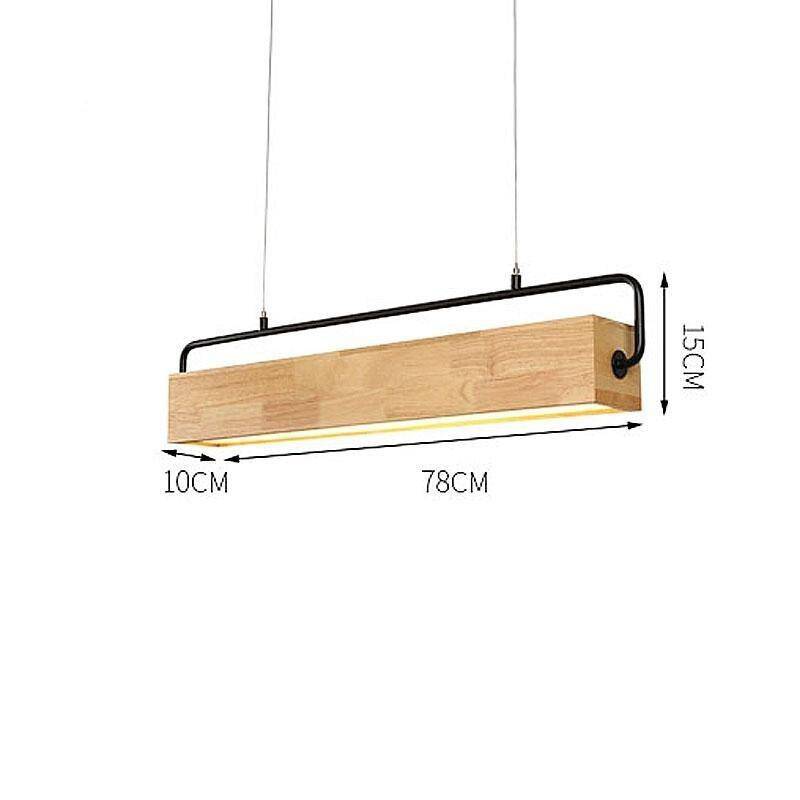 Suspension moderne LED allongée en bois style scandinave - vue 4 sur 6